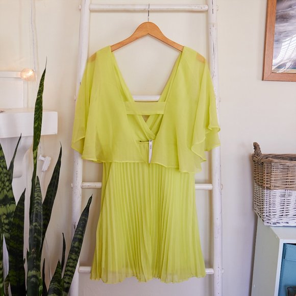 NWT ASOS Neon Yellow Mini Dress - Picture 4 of 4